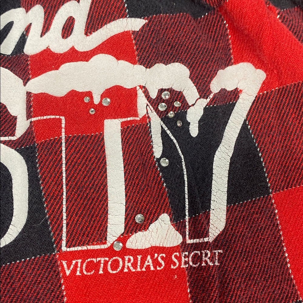 Vintage Y2K PINK Victoria's Secret Bling Red and Black Plaid Sleep Shorts Medium - Picture 10 of 10